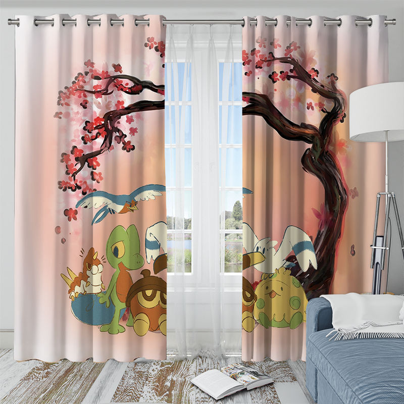 Pokemon Cherry Blossom Japan Style Window Curtain