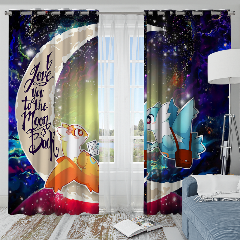 Pokemon Couple Latios Latias Love You To The Moon Galaxy Window Curtain