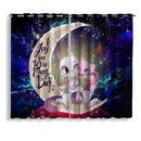 Pokemon Couple Mew Mewtwo Love You To The Moon Galaxy Window Curtain