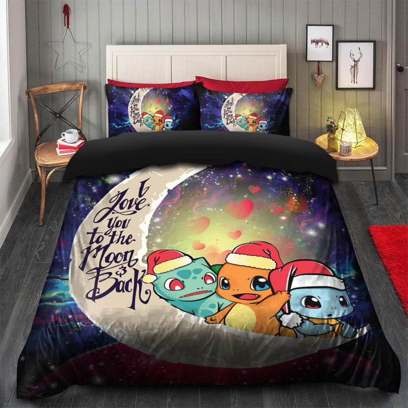 Pokemon Friends Gen 1 Love You To The Moon Galaxy Bedding Set Duvet Cover And 2 Pillowcases Nearkii