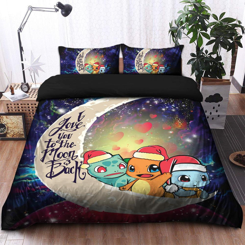 Pokemon Friends Gen 1 Love You To The Moon Galaxy Bedding Set Duvet Cover And 2 Pillowcases Nearkii