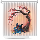 Pokemon Greninja Sleep Cherry Blossom Japan Shower Curtain