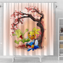 Pokemon Mudkip Treecko Torchic Cherry Blossom Japan Shower Curtain