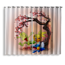 Pokemon Mudkip Treecko Torchic Cherry Blossom Window Curtain