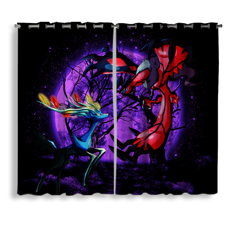 Pokemon X Y Yveltal And Xerneas Moonlight Window Curtain