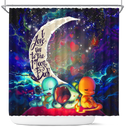 Pokemon Starter Cute Sleep Love You To The Moon Galaxy Shower Curtain Nearkii