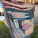 Pokemon Blanket Handmade Woven Psyduck Woven Throw Blanket