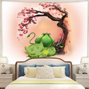 Pokemon Bulbasaur Sleep Cherry Blossom Tapestry