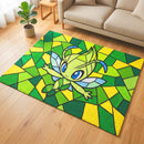 Pokemon Celebi Stained Glass Rectangular Area Rug