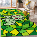 Pokemon Chikorita Stained Glass Rectangular Area Rug