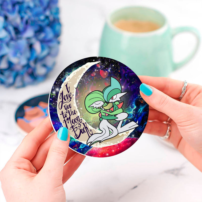 Pokemon Couple 1 Love You To The Moon Galaxy Ceramic Decor Coaster - Gift Idea