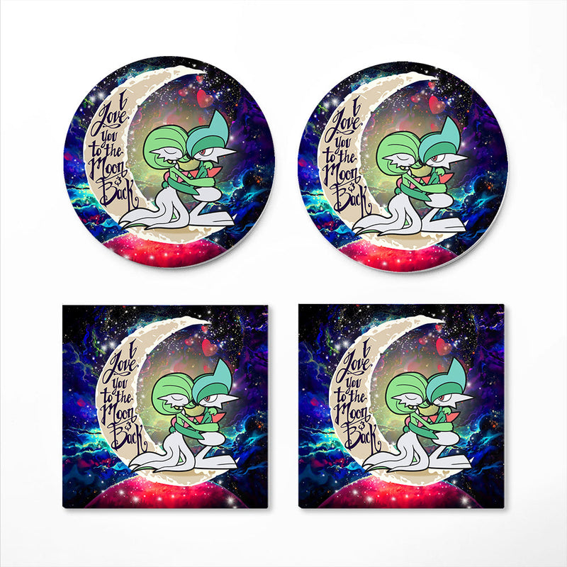 Pokemon Couple 1 Love You To The Moon Galaxy Ceramic Decor Coaster - Gift Idea