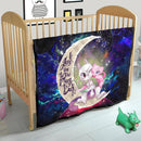 Pokemon Couple Mew Mewtwo Love You To The Moon Galaxy Quilt Blanket Nearkii