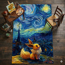 Pokemon Eevee Starry Night Rectangular Area Rug