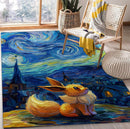 Pokemon Eevee Starry Night Rectangular Area Rug