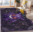 Pokemon Gengar Stained Glass Rectangular Area Rug
