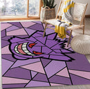 Pokemon Ghost Gengar Stained Glass Rectangular Area Rug