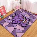 Pokemon Ghost Gengar Stained Glass Rectangular Area Rug