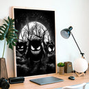 Pokemon Ghost Haunter Gengar Moonlight - Living Room - Canvas Wall Art - Print - Wall Decor