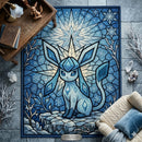 Pokemon Glaceon Stained Glass Rectangular Area Rug