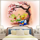 Pokemon Mudkip Treecko Torchic Cherry Blossom Tapestry
