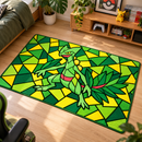 Pokemon Sceptile Stained Glass Rectangular Area Rug