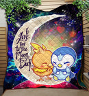 Pokemon Torchic Piplup Love You To The Moon Galaxy Quilt Blanket Nearkii