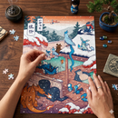 Pokemons Winter Hot Spring Jigsaw Puzzle