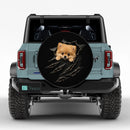 Peeking Pomeranian Dog Car Spare Tire Cover