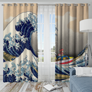 Ponyo On The Cliff By The Sea The Great Wave Ghibli Japan Window Curtain