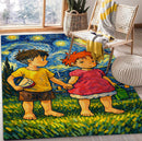 Ponyo And Sosuke Ghibli Studio Rectangular Area Rug