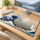 Ponyo On The Cliff By The Sea Ghibli Studio The Great Wave Japan Desk Mat