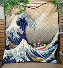 Ponyo On The Cliff By The Sea The Great Wave Ghibli Japan Quilt Blanket