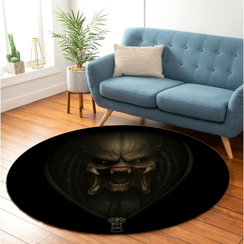 Predator In Alien Movie Zipper Round Rug