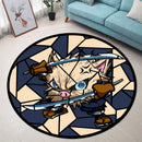 Primeape Inosuke Pokemon Stained Glass Round Rug