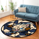 Primeape Inosuke Pokemon Stained Glass Round Rug