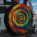 Prismatic Spiral Glow Circle Stained Glass Car Spare Tire Cover