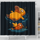 Psyduck And Magikarp Pokemon Shower Curtain