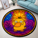 Psyduck Pokemon Sun Stained Glass Round Rug
