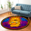 Psyduck Pokemon Sun Stained Glass Round Rug