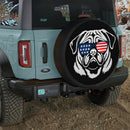 Patriotic Pug Dog American Flag Sunglasses Car Spare Tire Cover