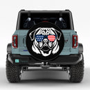 Patriotic Pug Dog American Flag Sunglasses Car Spare Tire Cover