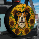 Pug Dog Sunflower Stained Glass Jeep Car Spare Tire Cover