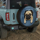 Peek-a-Boo Pug in Denim Jeep Car Spare Tire Cover