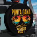 Retro Punta Cana Vacation Mode On Car Spare Tire Cover With Camera Hole