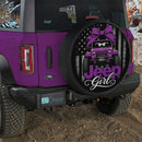 Purple Jeep Girl American Flag Car Spare Tire Cover