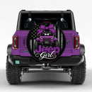 Purple Jeep Girl American Flag Car Spare Tire Cover