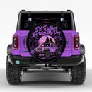 Purple Jeep Girl And Dog Hawaii Car Spare Tire Cover