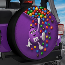 Purple Jeep M&M Chocolate Candy Spill Car Spare Tire Cover
