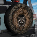 Raccoon In Tree Hollow Custom Jeep Wheel Cover With Camera Hole